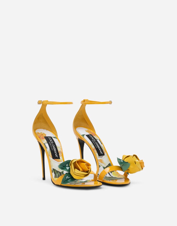 Dolce & Gabbana Patent leather sandals Yellow CR1648AR848