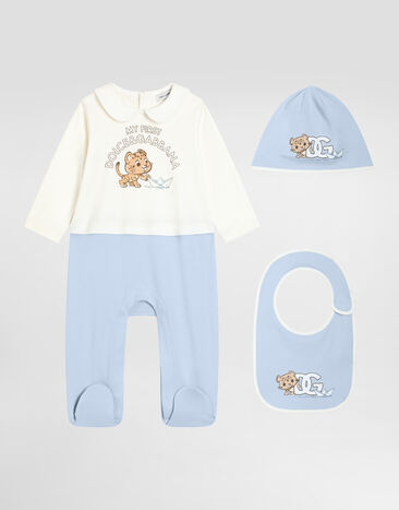 Dolce & Gabbana 3-piece interlock gift set with leopard and boats print Multicolor L1JOBRG7PNK