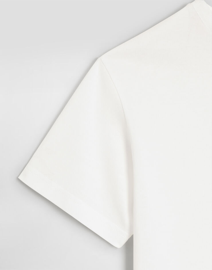 Dolce & Gabbana Jersey t-shirt with embossed logo White L4JTHVG7P4Z