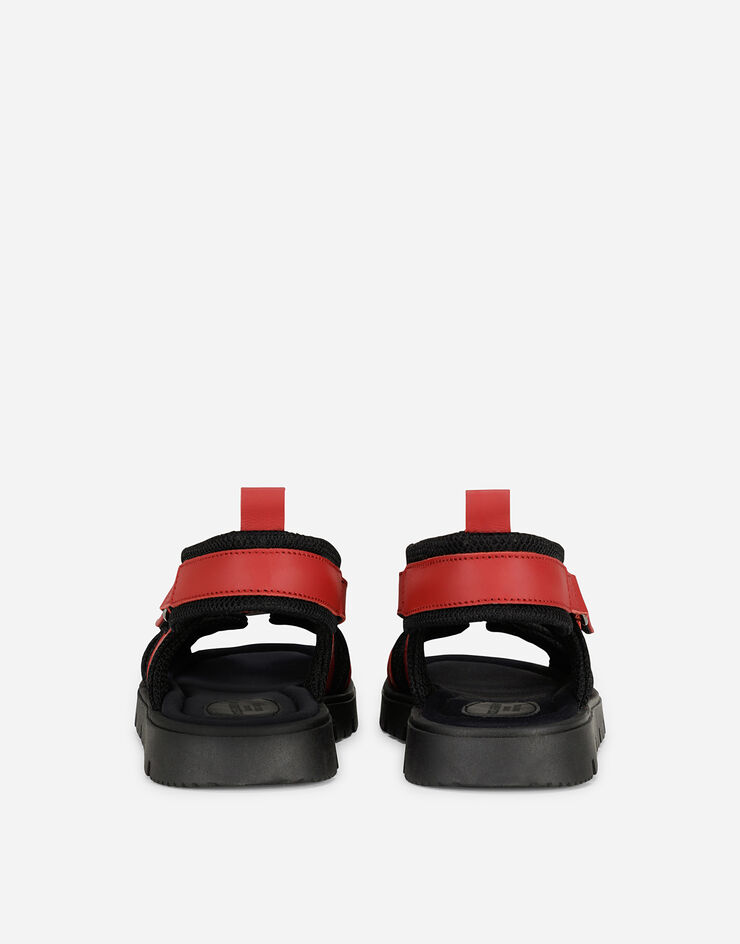 Dolce & Gabbana Calfskin sandals with DG logo Red DA5049AQ790