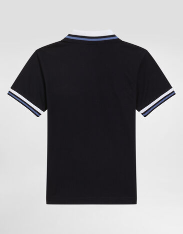 Dolce & Gabbana Polo en piqué à broderie Dolce&Gabbana Blue L4JTGWG7PDD