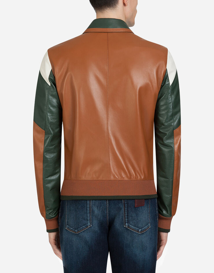 Dolce & Gabbana Multicolored leather jacket BROWN G9RB4LHULF7
