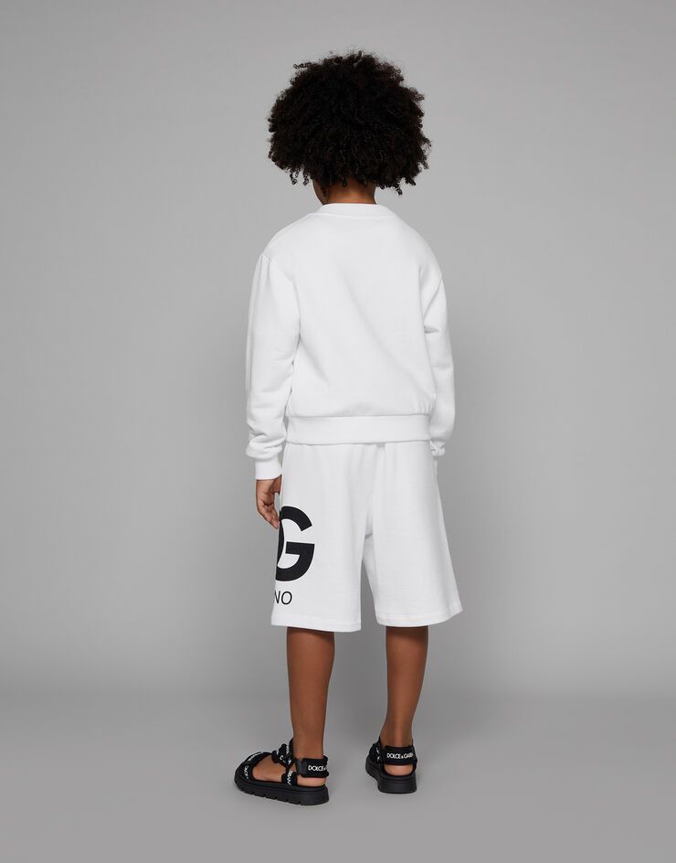 Dolce & Gabbana Jersey sweatshirt with DG logo print Blanco L4JWHZG7L4N