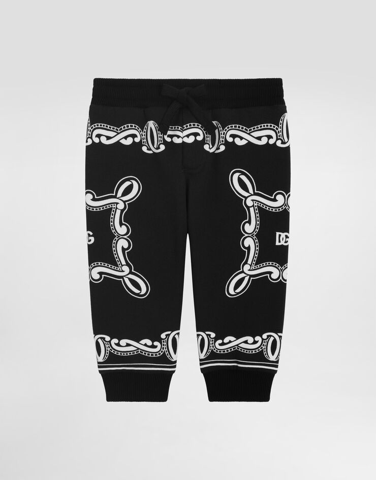 Dolce & Gabbana Cotton fleece jogging pants with bandanna print Print L1JPIBII7FQ