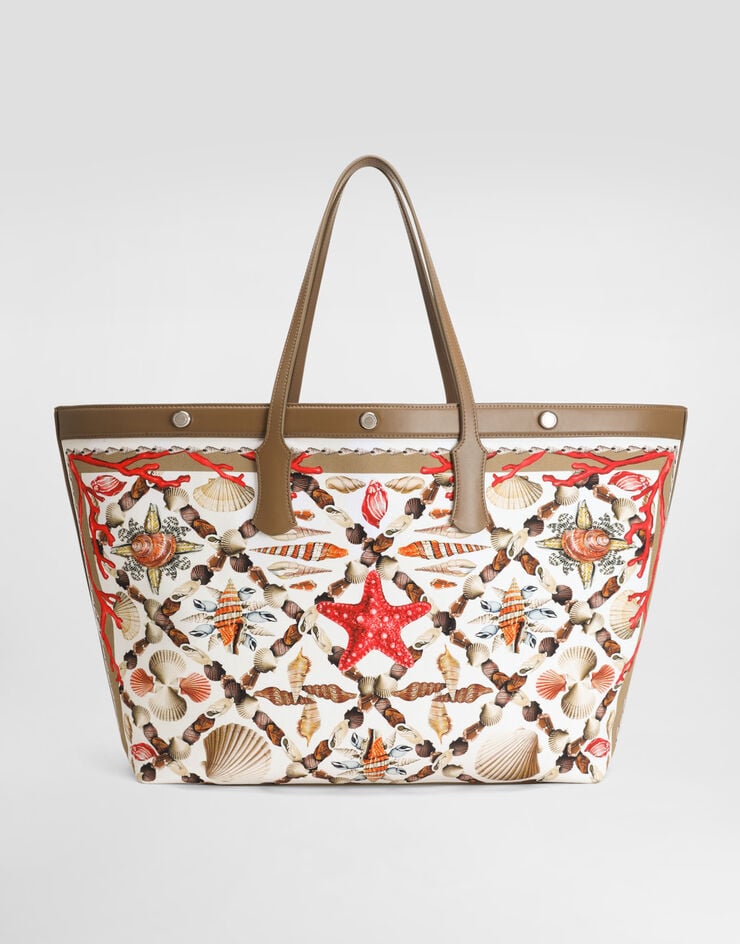 Dolce & Gabbana Shell-print canvas and calfskin atene shopping bag Multicolor BM7806AG665