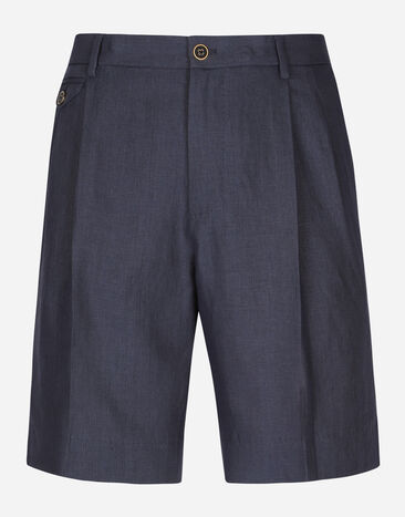 Dolce & Gabbana Linen shorts Blue GW0MATFU4LF