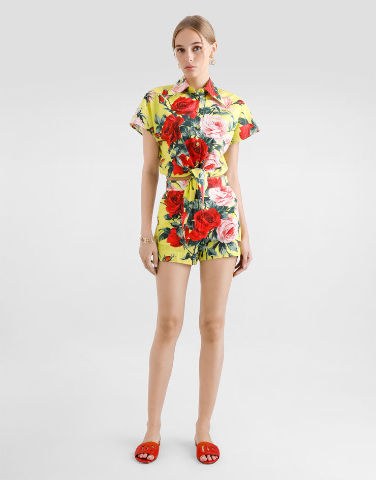 Dolce & Gabbana Shorts de popelina con estampado Bouquet Imprima FTBTPTHS5TF