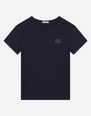 Dolce & Gabbana Jersey T-shirt with logo tag Blue L52F76LDC18