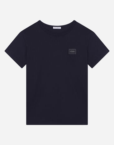 Dolce & Gabbana Jersey T-shirt with logo tag Black L4JWDOG7CC9
