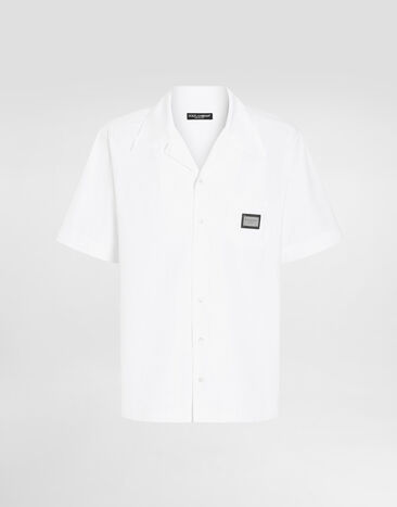 Dolce & Gabbana Cotton Hawaiian shirt with branded tag White G5JH9TGK307