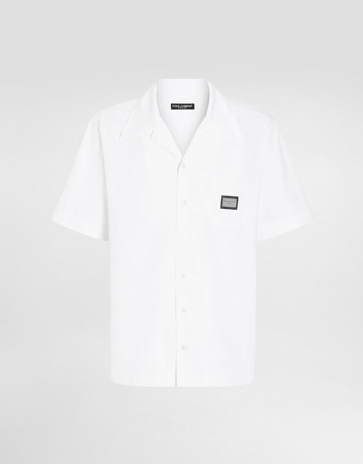 Dolce & Gabbana Cotton Hawaiian shirt with branded tag White G5JH9TGK307