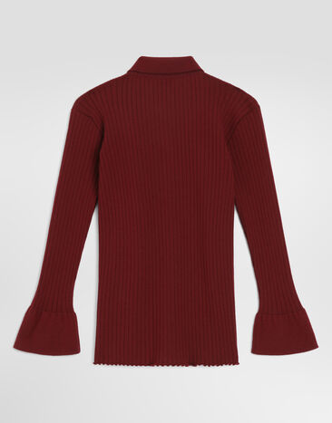 Dolce & Gabbana 골지 니트 폴로 셔츠 Bordeaux L5KWNLJDVIX