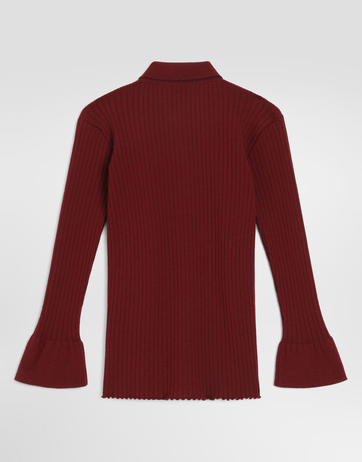 Dolce & Gabbana 골지 니트 폴로 셔츠 Bordeaux L5KWNLJDVIX