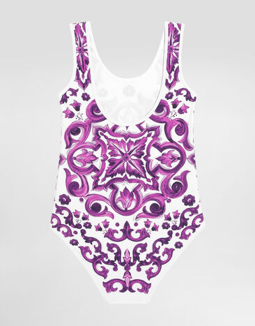Dolce & Gabbana Majolica-print one-piece swimsuit Multicolor L5J812ON07U