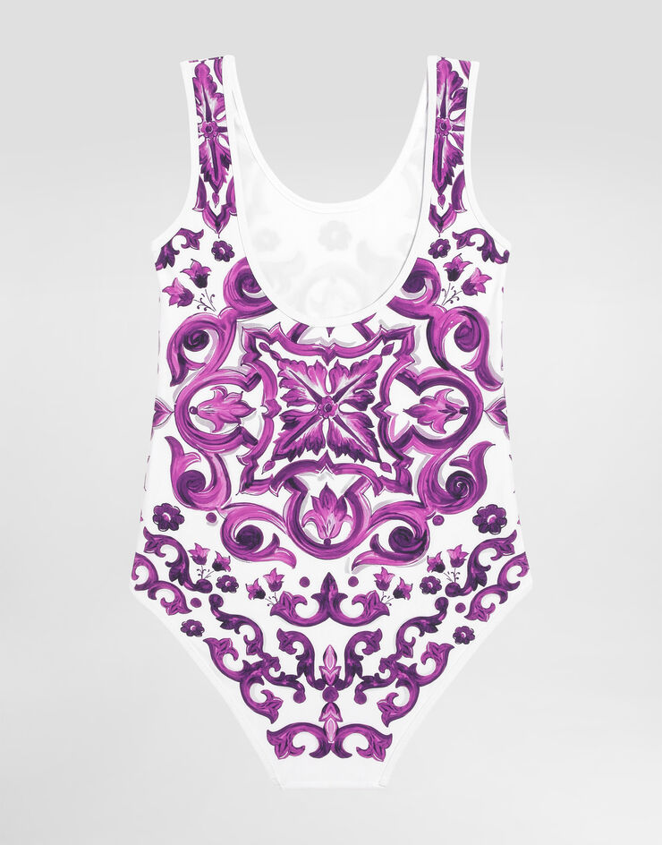 Dolce & Gabbana Majolica-print one-piece swimsuit Multicolor L5J812ON07U