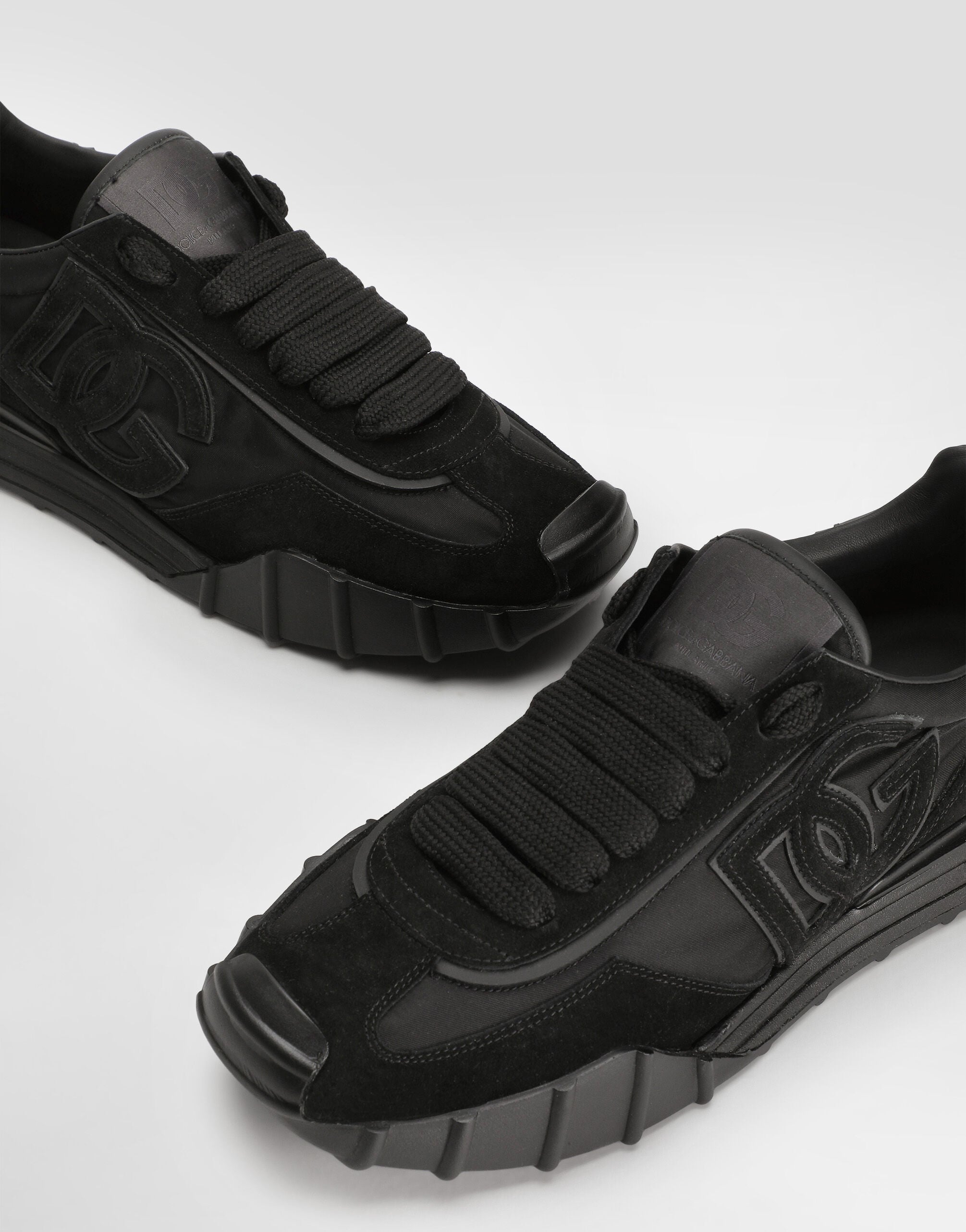 DOLCE＆GABBANA シューズ Blackのメンズ DG アスレチック ファブリック&カーフスキン スニーカー