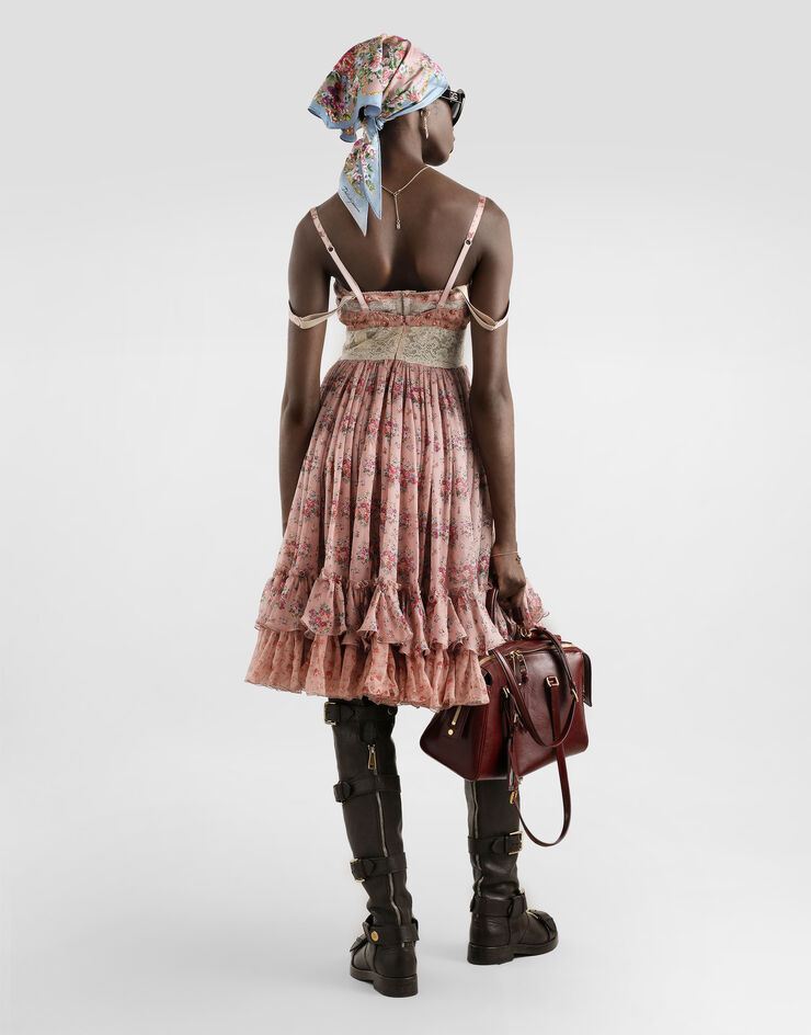 Dolce & Gabbana 小花束印花雪纺连衣裙 Multicolor F60H0TIS10F