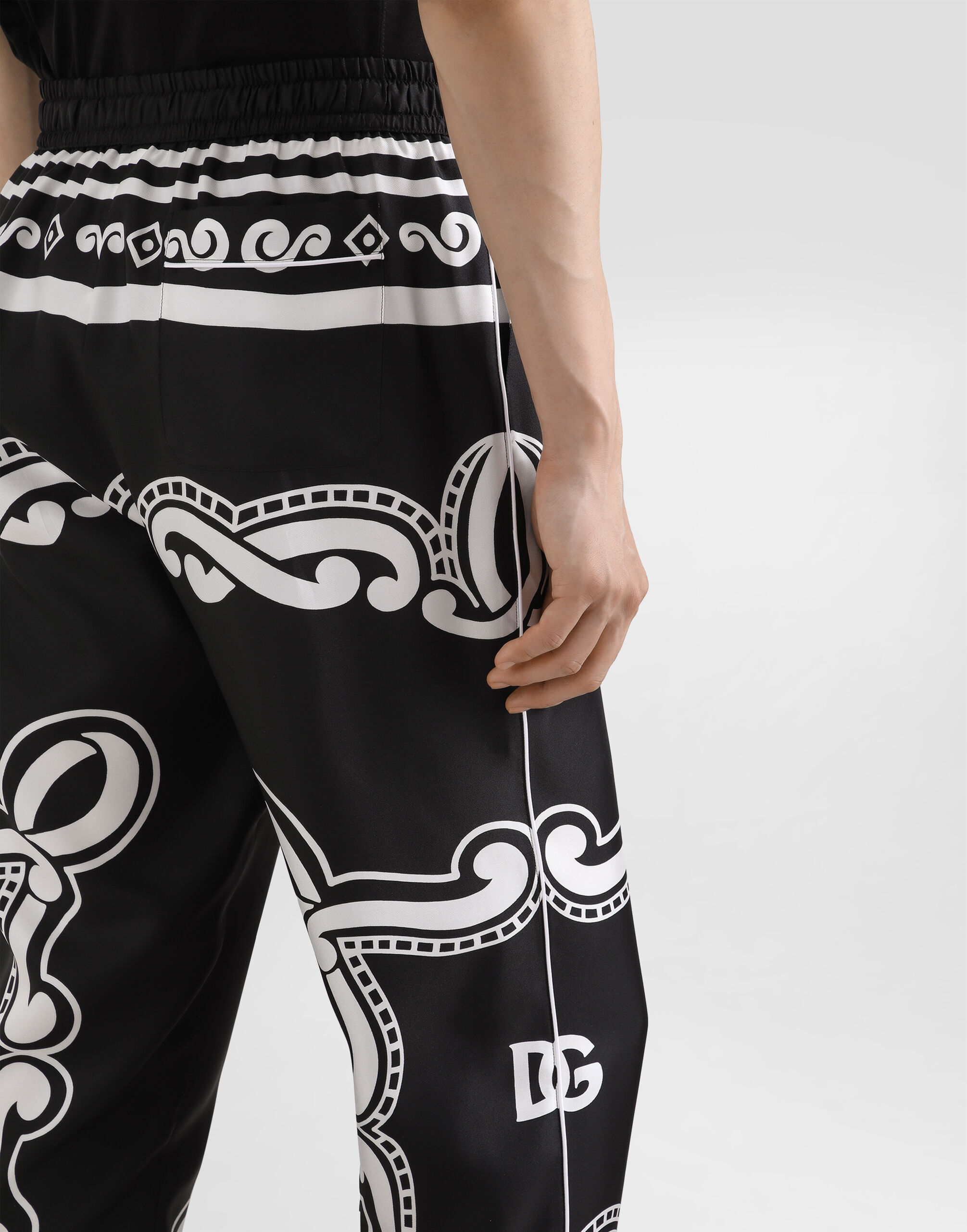 Silk pajama pants in Print for Men Dolce Gabbana