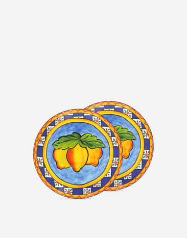Dolce & Gabbana Set 2 Porcelain Bread Plates Multicolor TC0S02TCA88