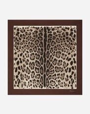 Dolce & Gabbana Leopard-print twill scarf (90x90) Black VG443FVP187