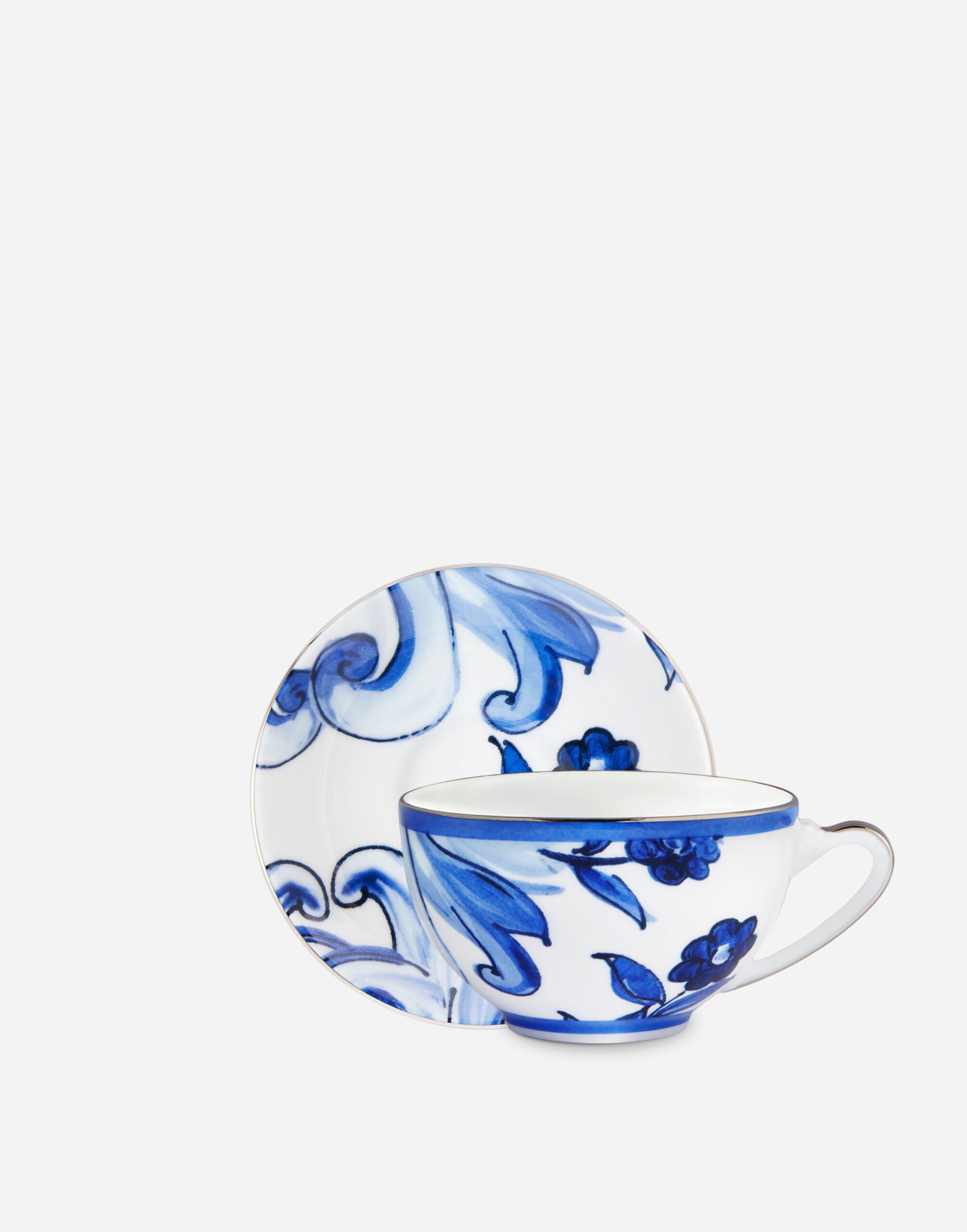 Dolce & Gabbana Teetasse mit Untertasse aus Porzellan Mehrfarbig TCGS04TCAG9