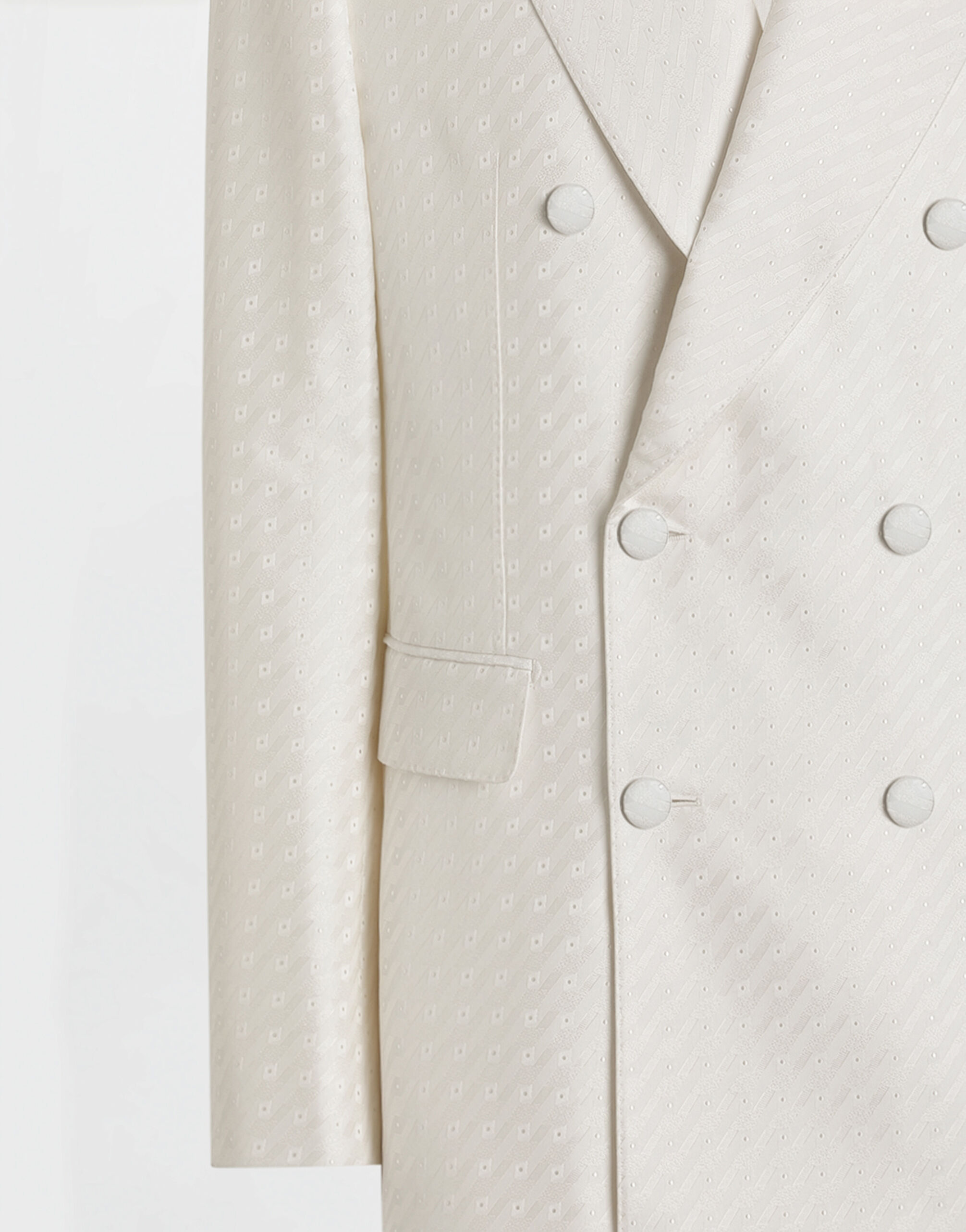 Whiteのメンズ Double-breasted sicilia light jacquard jacket with