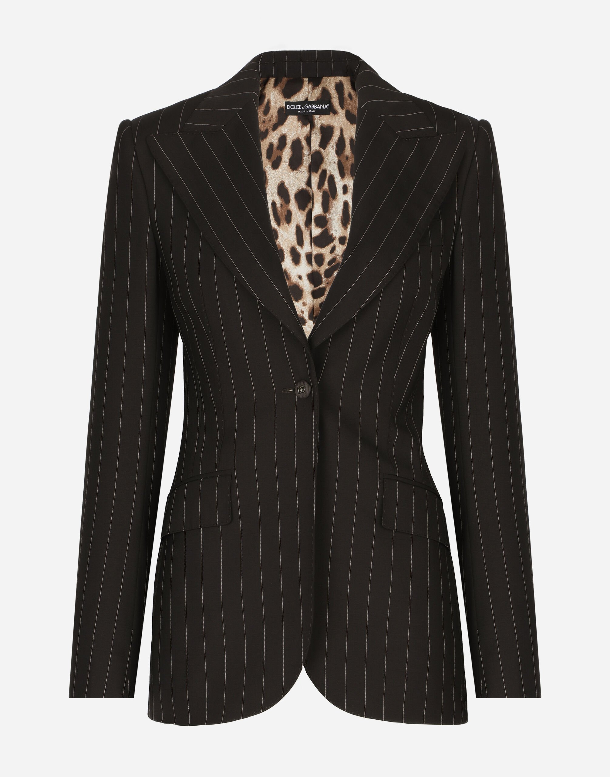 Dolce & Gabbana Single-breasted pinstripe wool Turlington jacket Print F26Y3TIS1SL