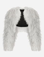 Dolce & Gabbana KIM DOLCE&GABBANA Ostrich feather bolero jacket Print F0W1YTFSTBJ
