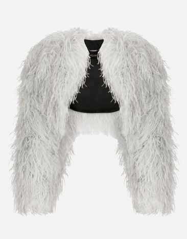 Dolce & Gabbana KIM DOLCE&GABBANA Ostrich feather bolero jacket Multicolor F0C5AFGDBMX