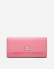 Dolce & Gabbana Dauphine calfskin wallet with branded tag Pink BI1261AS204