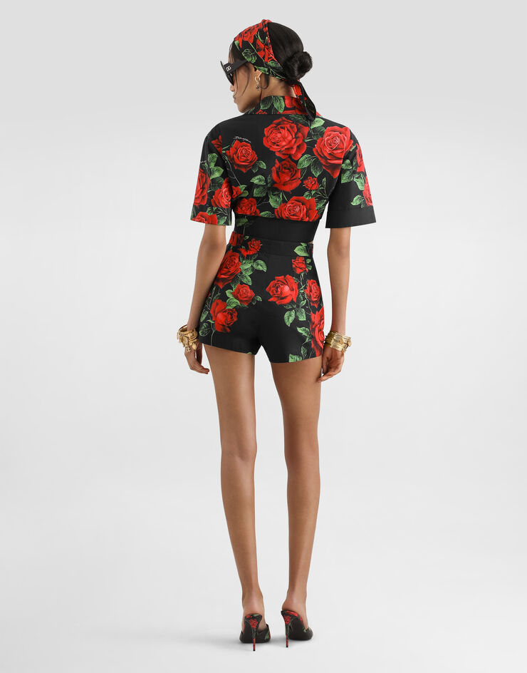 Dolce & Gabbana Rose-print poplin shirt Dolce & Gabbana Rose-print poplin shirt Multicolor F5T30THS5VL