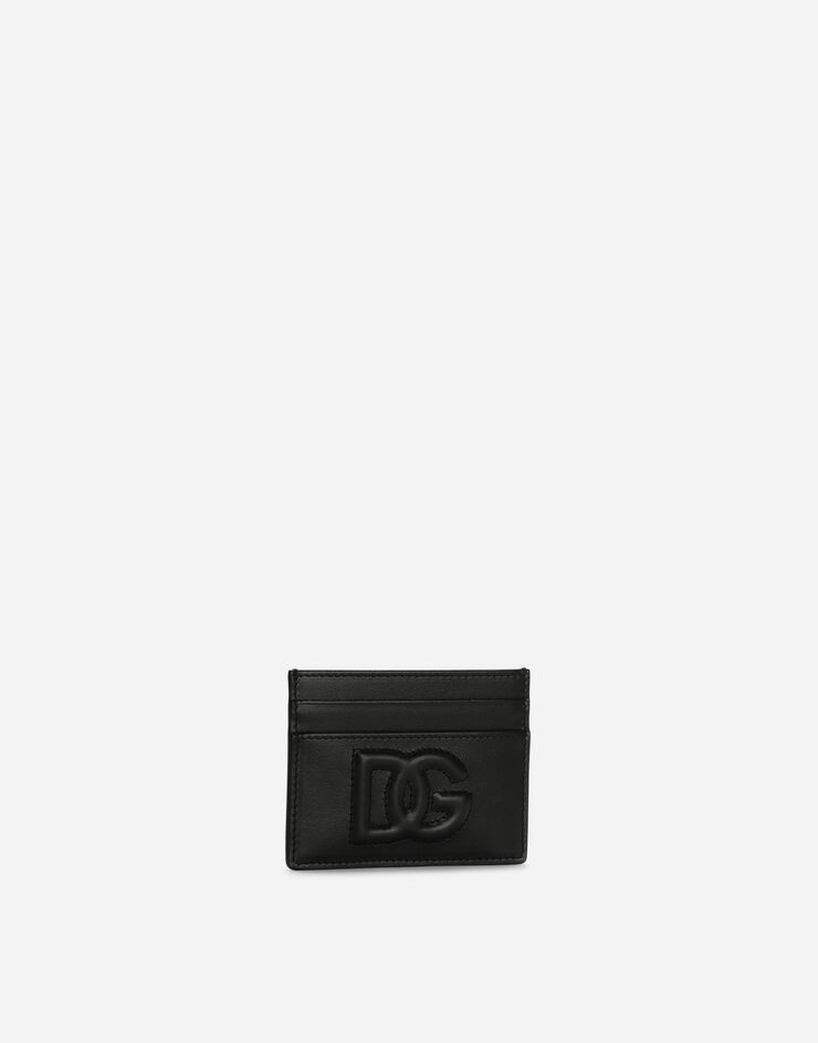 Dolce & Gabbana Porte-cartes Logo DG en cuir de veau Noir BI0330AG081