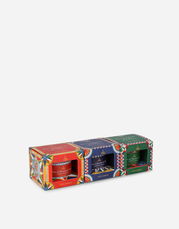 Dolce & Gabbana كريمات قابلة للدهن بالفستق الصقلي واللوز والشوكولاتة المخملية (3×200غ) متعدد الألوان PN0203PSSET