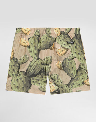 Dolce & Gabbana Cactus-print medium nylon swim shorts Multicolor L4J818ON0BI
