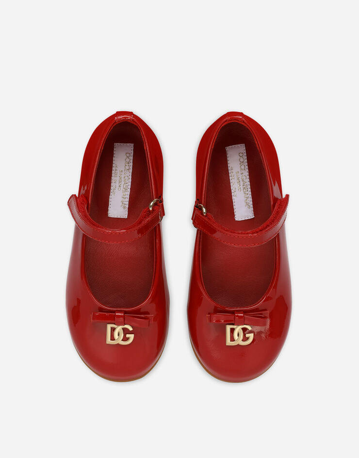 Dolce & Gabbana Балетки из лакированной кожи с металлическим логотипом DG красный D20081A1328