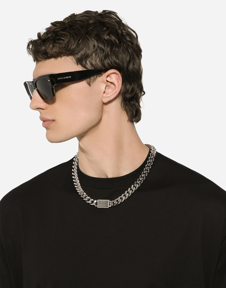 Dolce & Gabbana Collar con placa con logotipo Plateado WNQ5M2W1111