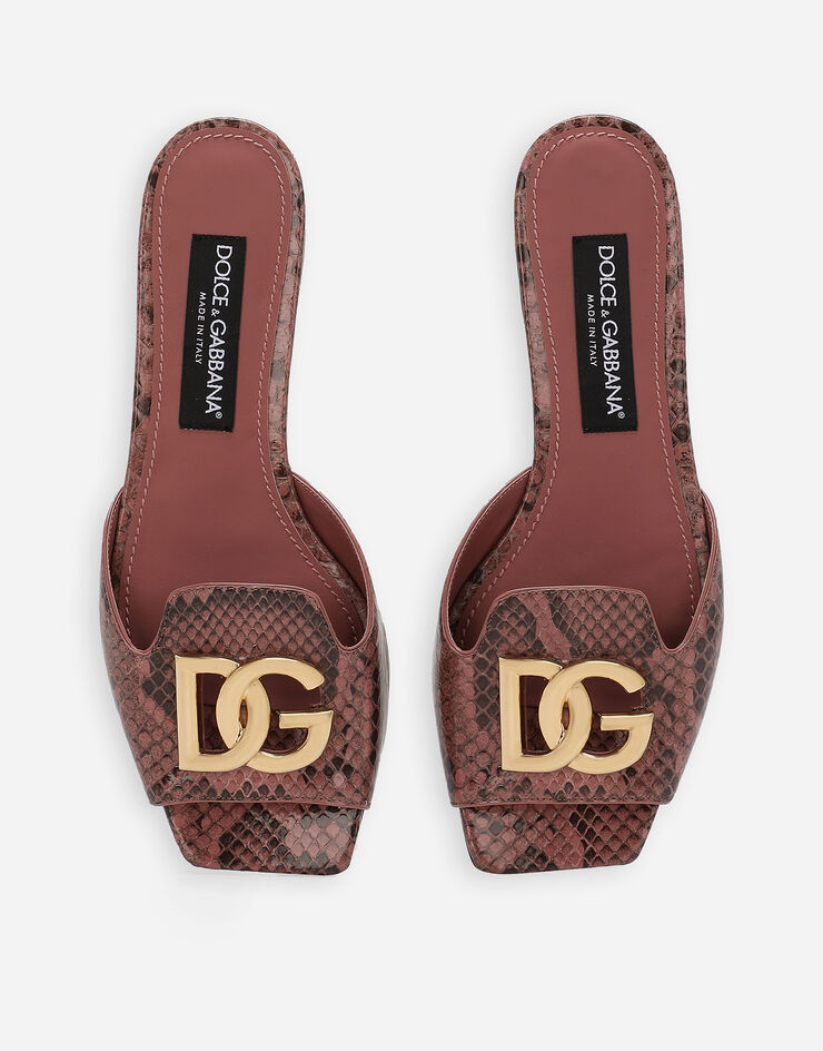 Dolce & Gabbana Python skin sliders Pink CQ0593A2Y68