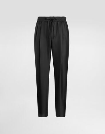 Dolce & Gabbana Pantalon de jogging en twill de soie Dolce & Gabbana Pantalon de jogging en twill de soie Black GP12QZFU1XB