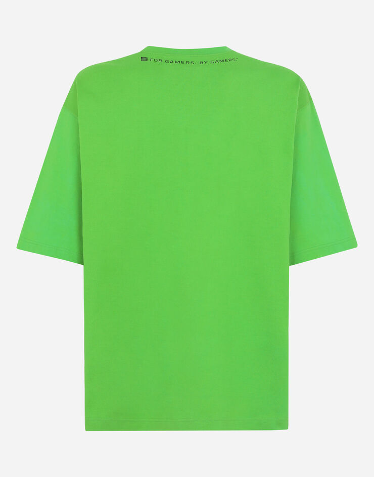 Dolce & Gabbana Cotton T-shirt with print RAZER Green I8ANTMG7M9E