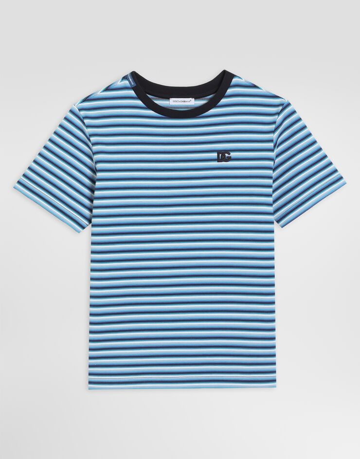 Dolce & Gabbana تي شيرت من جيرسي بطبعة خطوط Multicolor L4JTHUFBGAR
