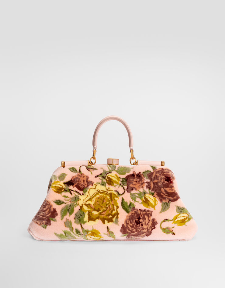 Dolce & Gabbana 그 랜드마 미디엄 핸드백 벨벳 소재 스티치 자수 디테일 멀티 컬러 BB7986B3T61