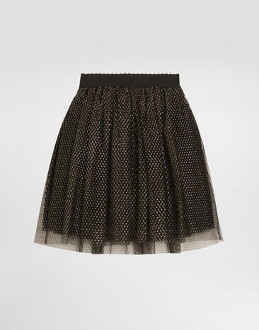 Dolce & Gabbana Jupe en tulle et lurex Doré L55I41HLMVT