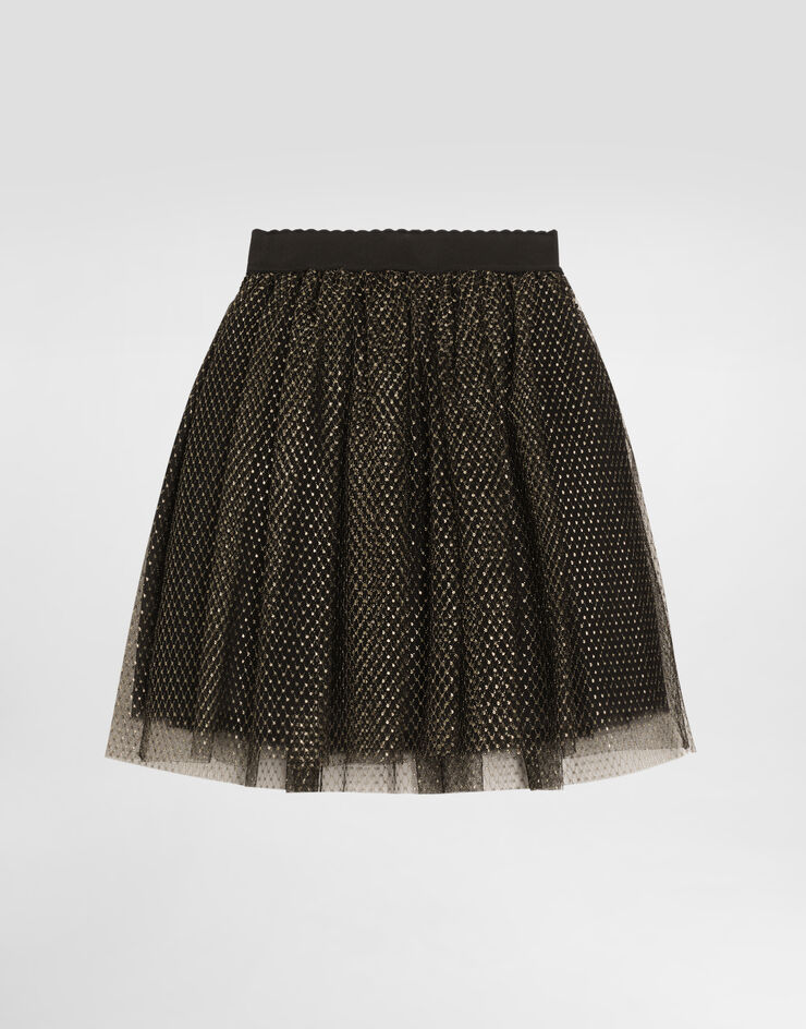 Dolce & Gabbana Jupe en tulle et lurex Doré L55I41HLMVT