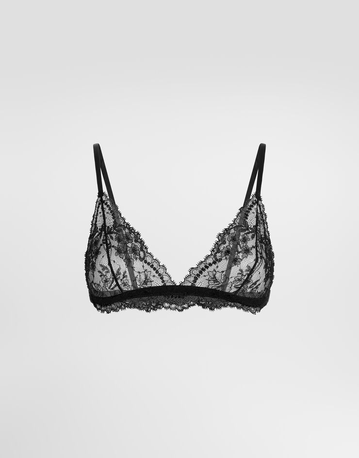 Dolce & Gabbana Chantilly lace triangle bra Black O1B75TONI52