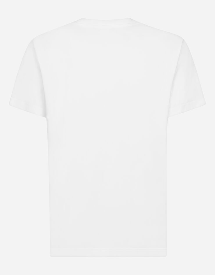 Dolce & Gabbana Round-neck T-shirt with Dolce&Gabbana print White G8PQ0ZHU7MA