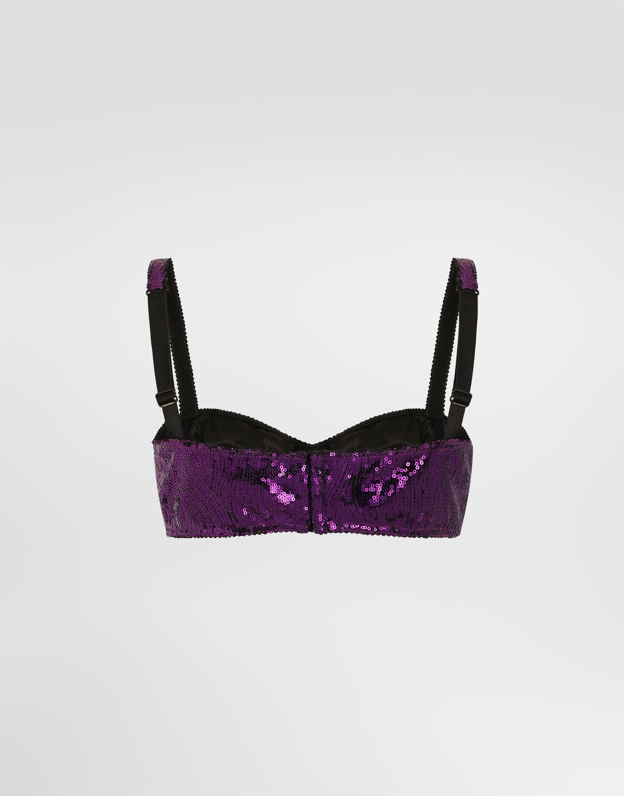 Balconette bra with micro-sequin embroidery in Fuchsia for Women