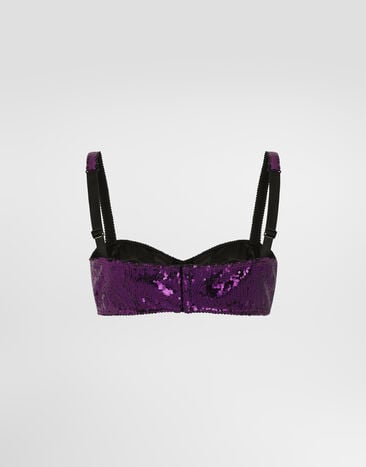 Dolce & Gabbana Balconette-BH mit Mikropailletten-Stickerei Fuchsia O1B36TON05C