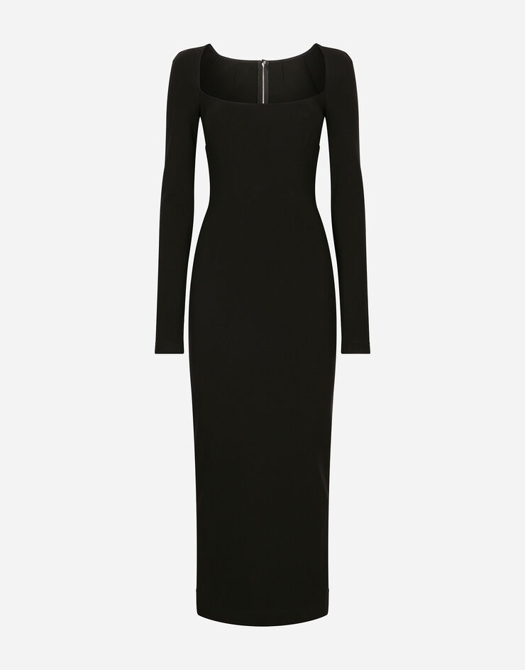 Dolce & Gabbana Vestido de tubo manga larga de punto milano: Negro F6DLUTFUGN7
