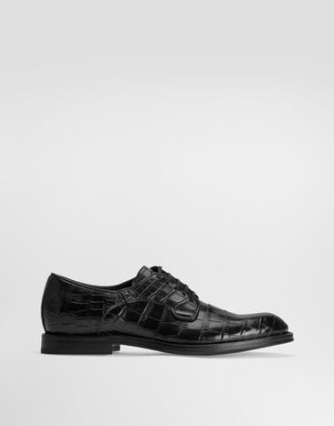 Dolce & Gabbana Alligator derby shoes Black A10925A2Y88