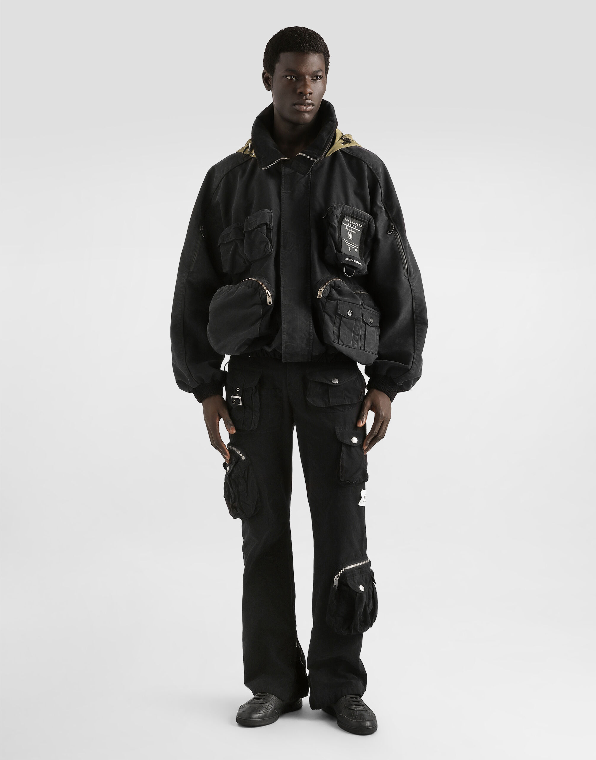 Waxed natté bomber jacket in Black for Men | Dolce&Gabbana® US